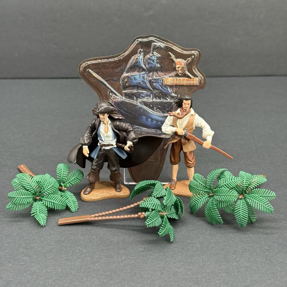 Decopac Cake Toppers Pirates of the Caribbean Figures Ship & Trees Jack Will